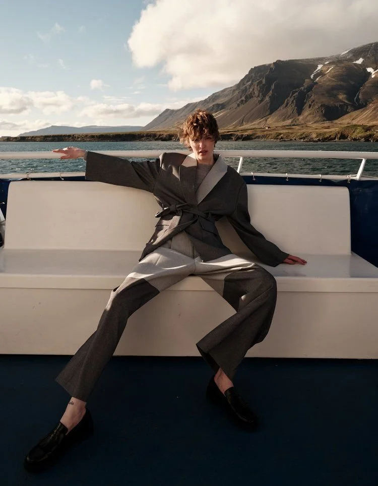 Fashion editorial model on location